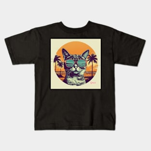 Retro Cat Shirt Kids T-Shirt